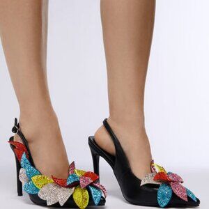 Azalea Wang "FLOWERED FRONTIER" Metallic Crystal Embellished Petals (BRAND NEW)